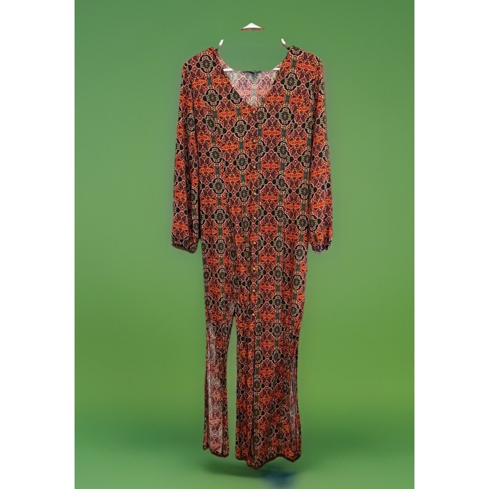 Boho Geometric/floralMaxi Slits Buttonup Lacing On Back Fairy Witch Whimsigoth M